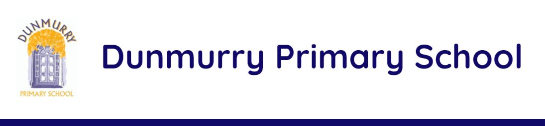 Dunmurry Primary Newsletter with logo Header